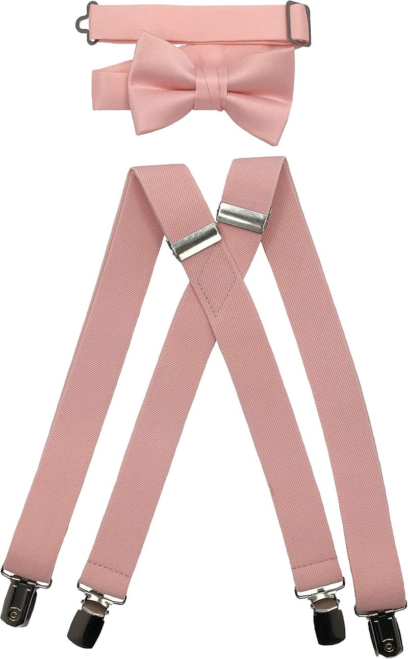 Spencer J's Store Boys X Back Suspenders & Bowtie Set Variety of Colors - Image 1
